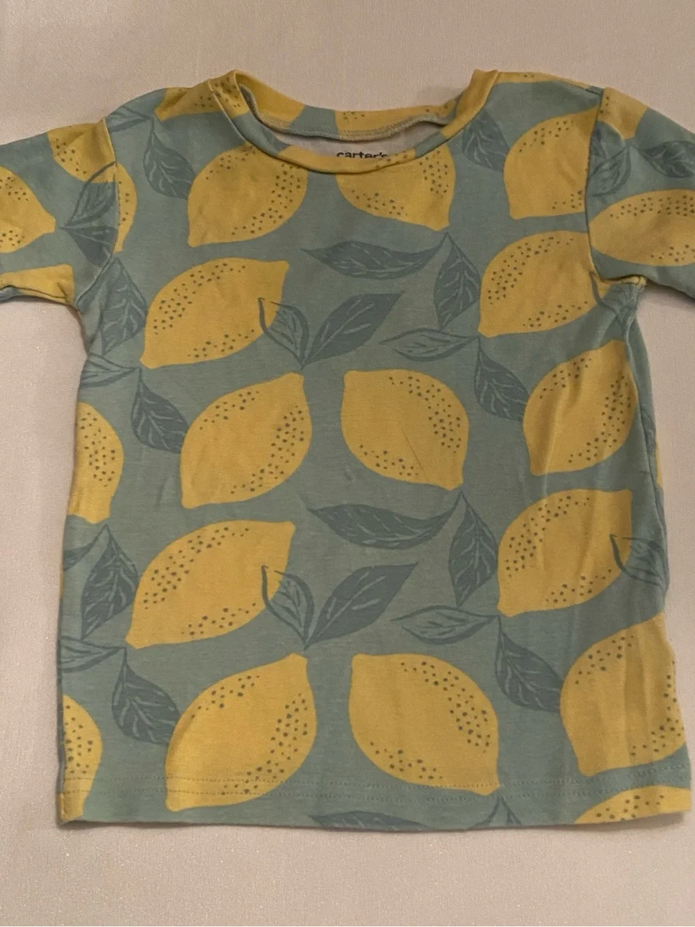 Carter's Yellow Lemon Print Pajamas 2 piece set Size 5T